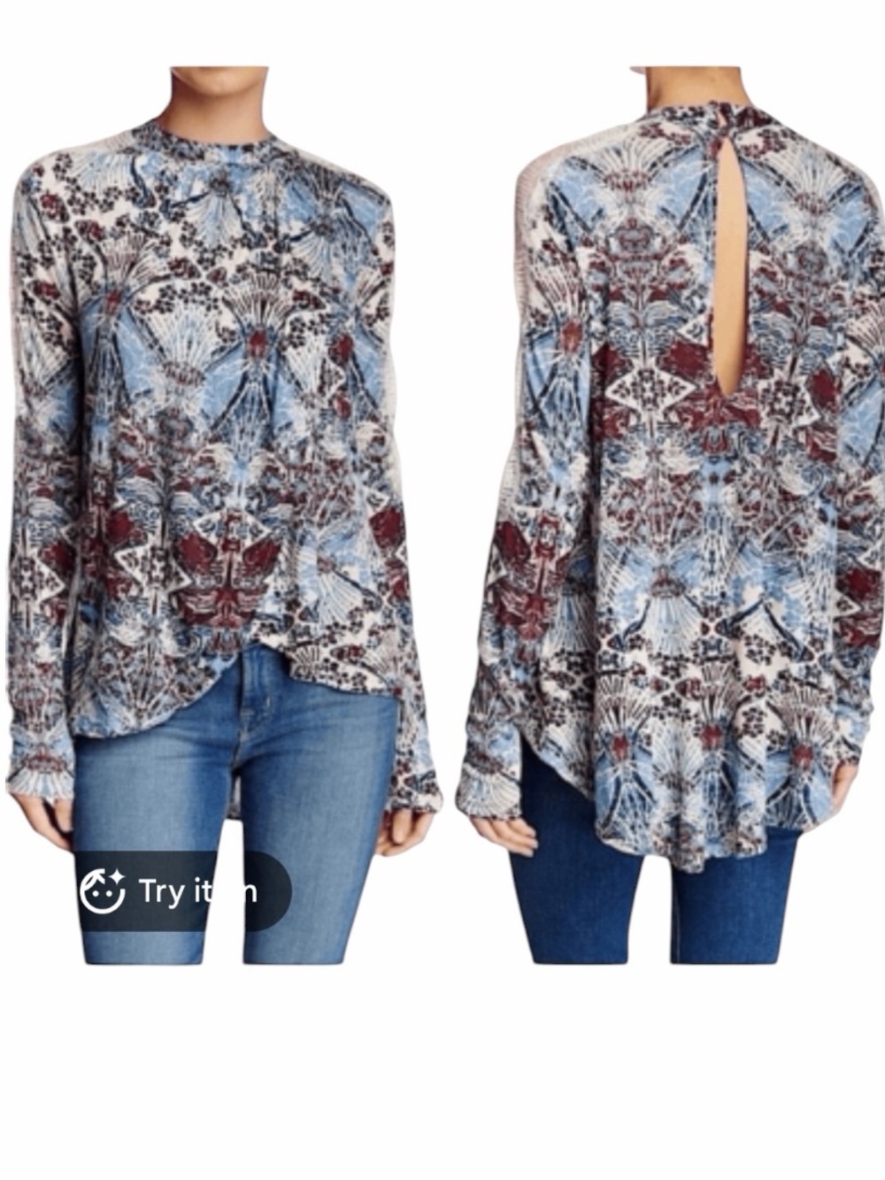 **NWT** Free People New World Snow Lace Split Fly Away